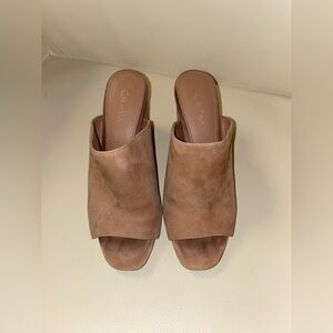 Calvin Klein Women's Brown Suede Mules